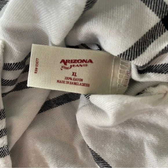 Arizona Jeans Black White Button Down Boyfriend Fit Women’s XL - Picture 7 of 13